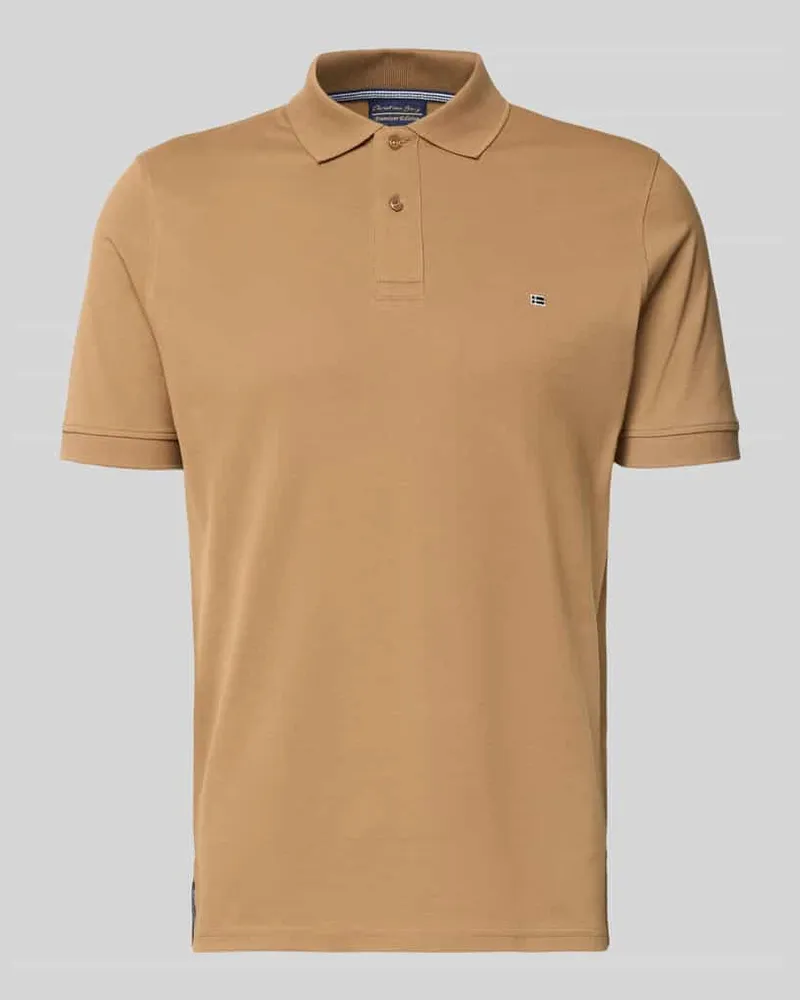 Christian Berg Regular Fit Poloshirt mit Stitching Cognac