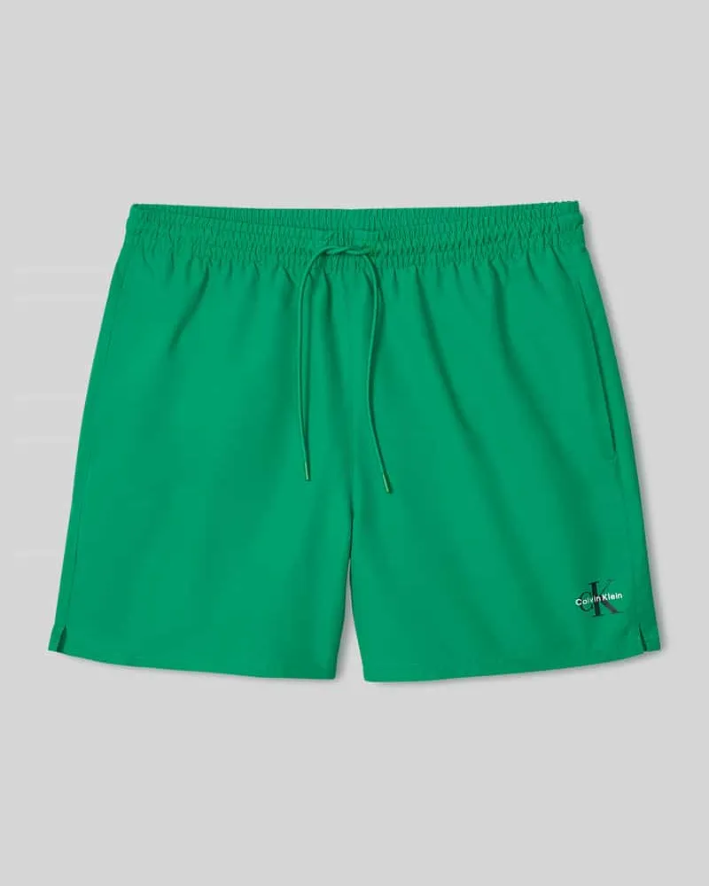 Calvin Klein Badeshorts mit Logo Detail Gruen