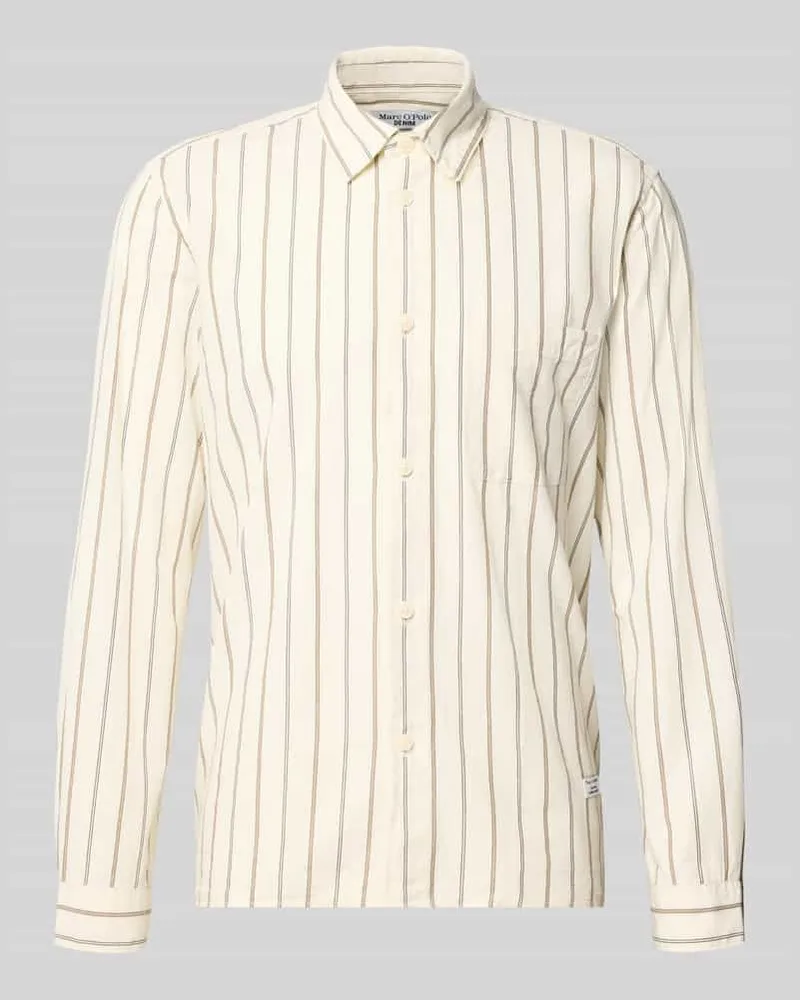 Marc O'Polo Regular Fit Freizeithemd aus reiner Baumwolle Offwhite