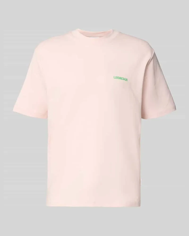 Lindbergh Oversized T-Shirt mit Label-Print Hellrosa