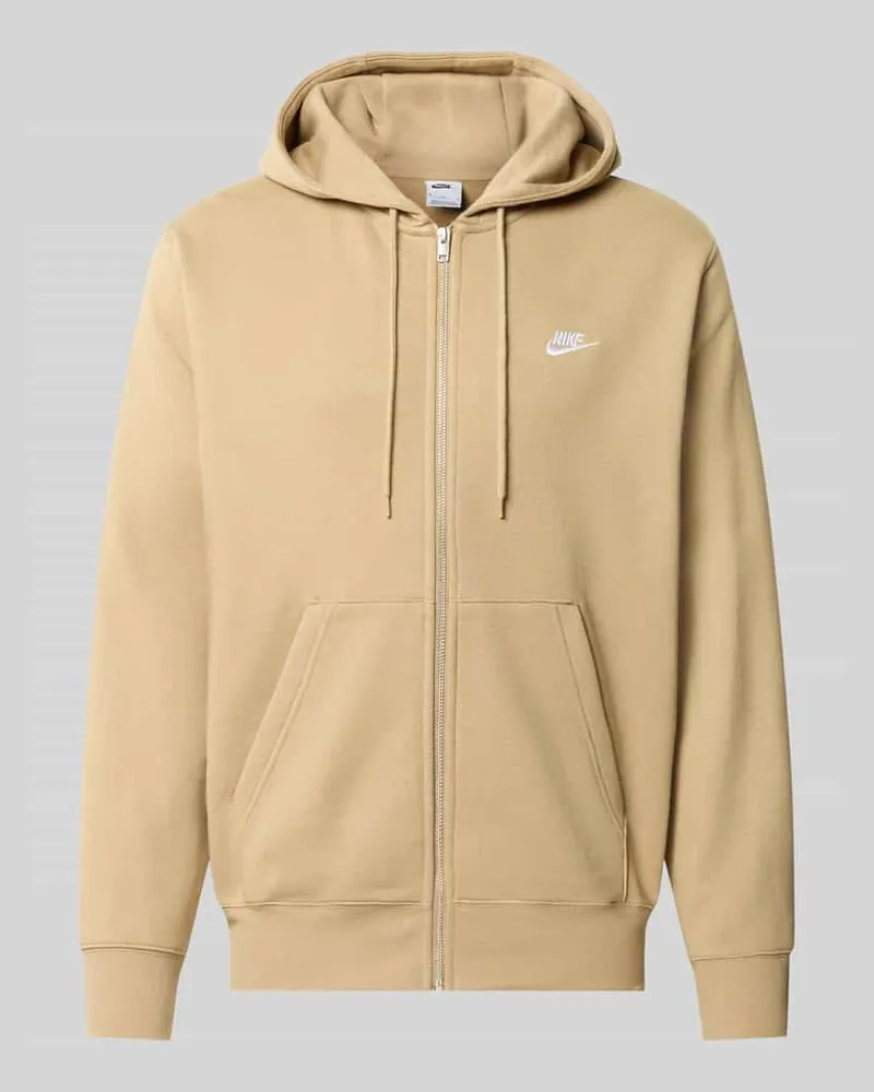 Nike Regular Fit Sweatjacke aus Baumwoll-Mix Beige