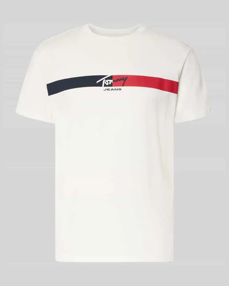 Tommy Hilfiger Regular Fit T-Shirt aus reiner Baumwolle Offwhite