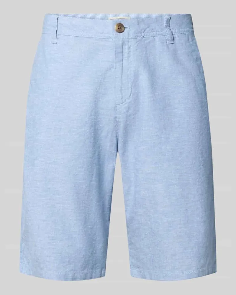Tom Tailor Regular Fit Leinenshorts aus Leinen-Baumwoll-Mix Hellblau