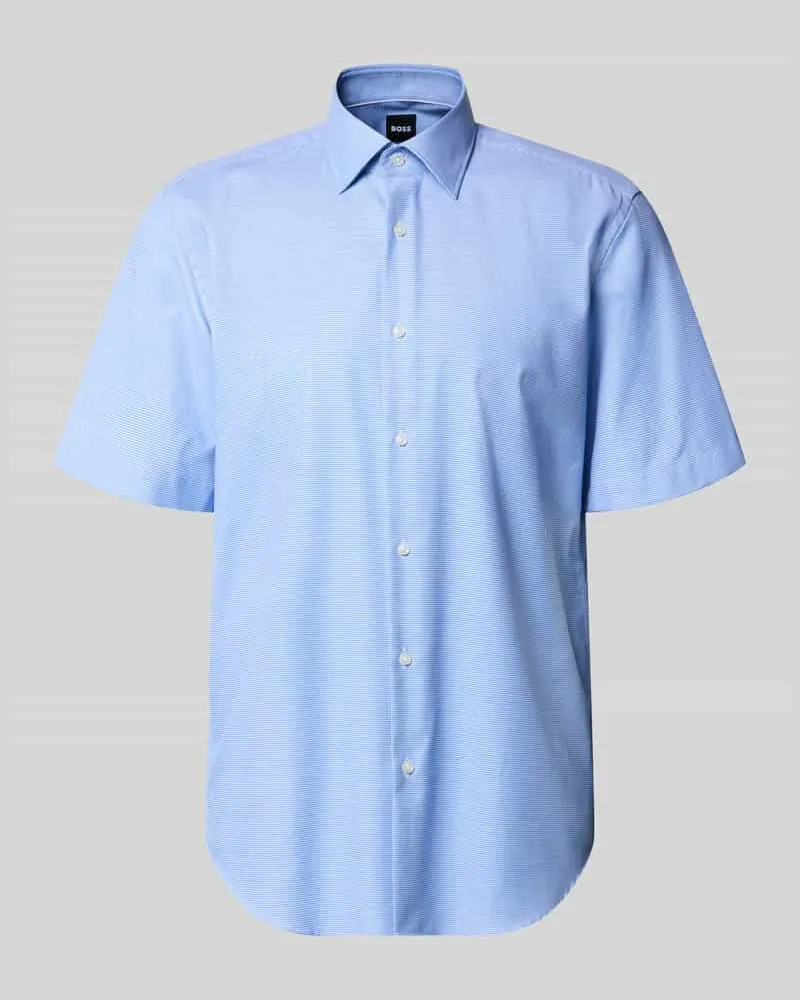 HUGO BOSS Regular Fit Businesshemd aus reiner Baumwolle Modell 'H-JOE-K-SH-C1-262 Bleu