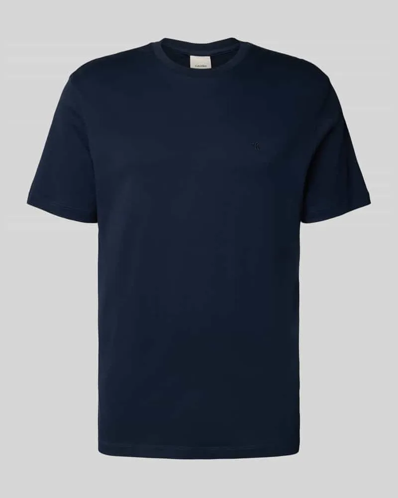 Calvin Klein T-Shirt mit Logo-Stitching Modell 'SUPIMA Marine