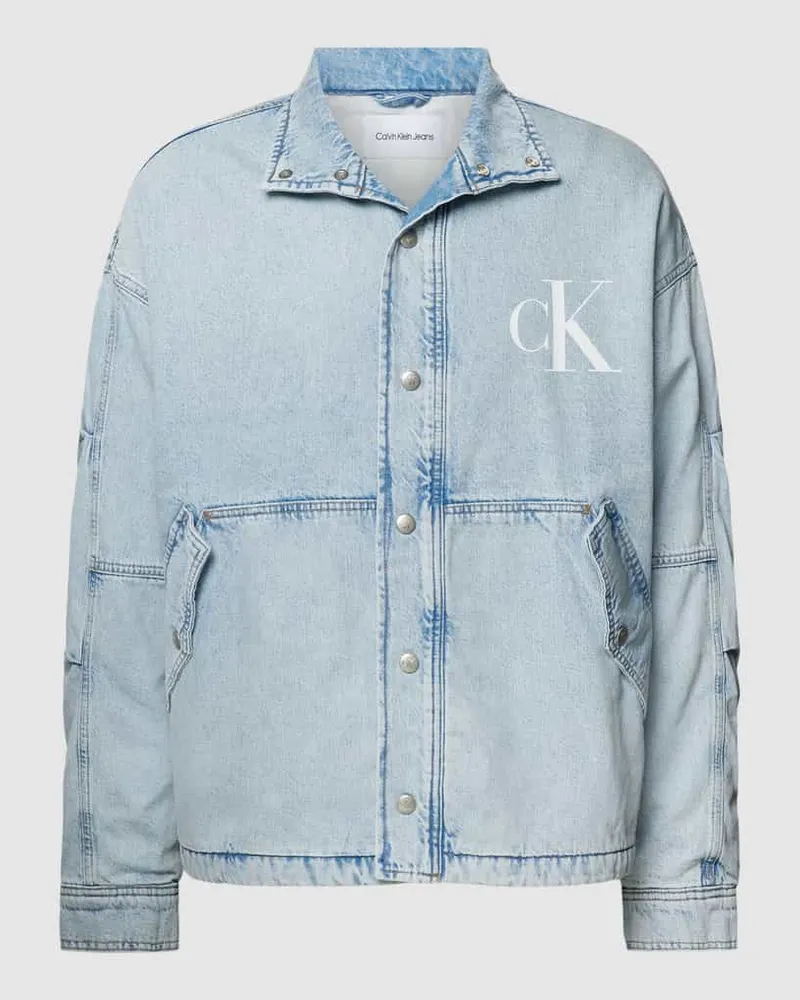 Calvin Klein Oversized Jeansjacke mit Label-Print 