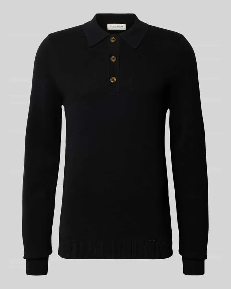 Casual Friday Strickpullover mit Polokragen Modell 'ABEL Black