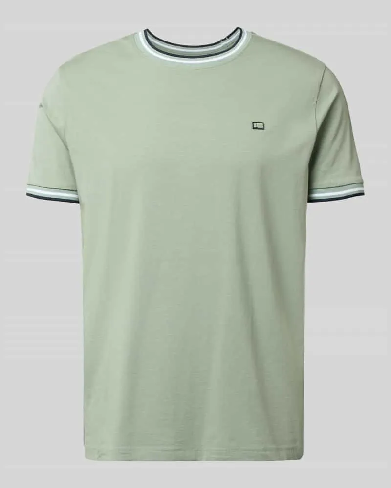 Christian Berg T-Shirt mit Kontraststreifen und Rundhalsausschnitt Schilf