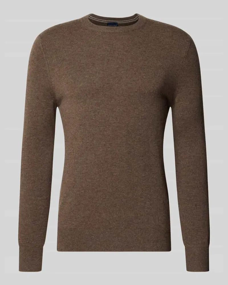 Christian Berg Regular Fit Strickpullover aus Woll-Kaschmir-Mix Dunkelbraun