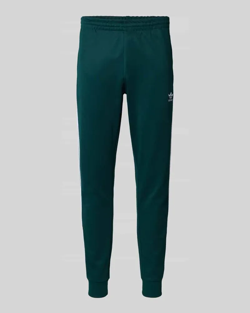 adidas Slim Fit Sweatpants mit Label-Stitching Dunkelgruen