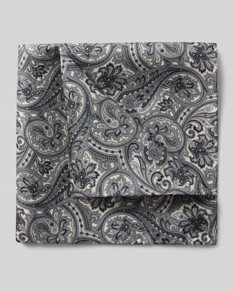 Blick Einstecktuch aus Seide im Allover-Look Silber