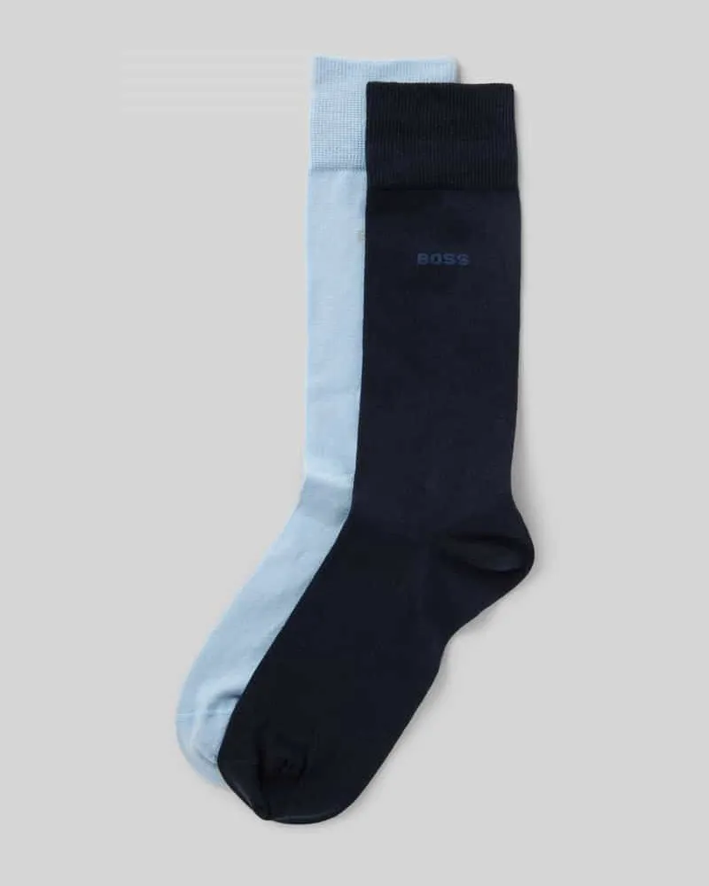 HUGO BOSS Socken mit Label-Stitching im 2er-Pack Hellblau