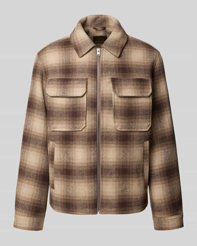 Jack & Jones Regular Fit Hemdjacke mit Brusttaschen Modell 'WAKEFIELD Beige