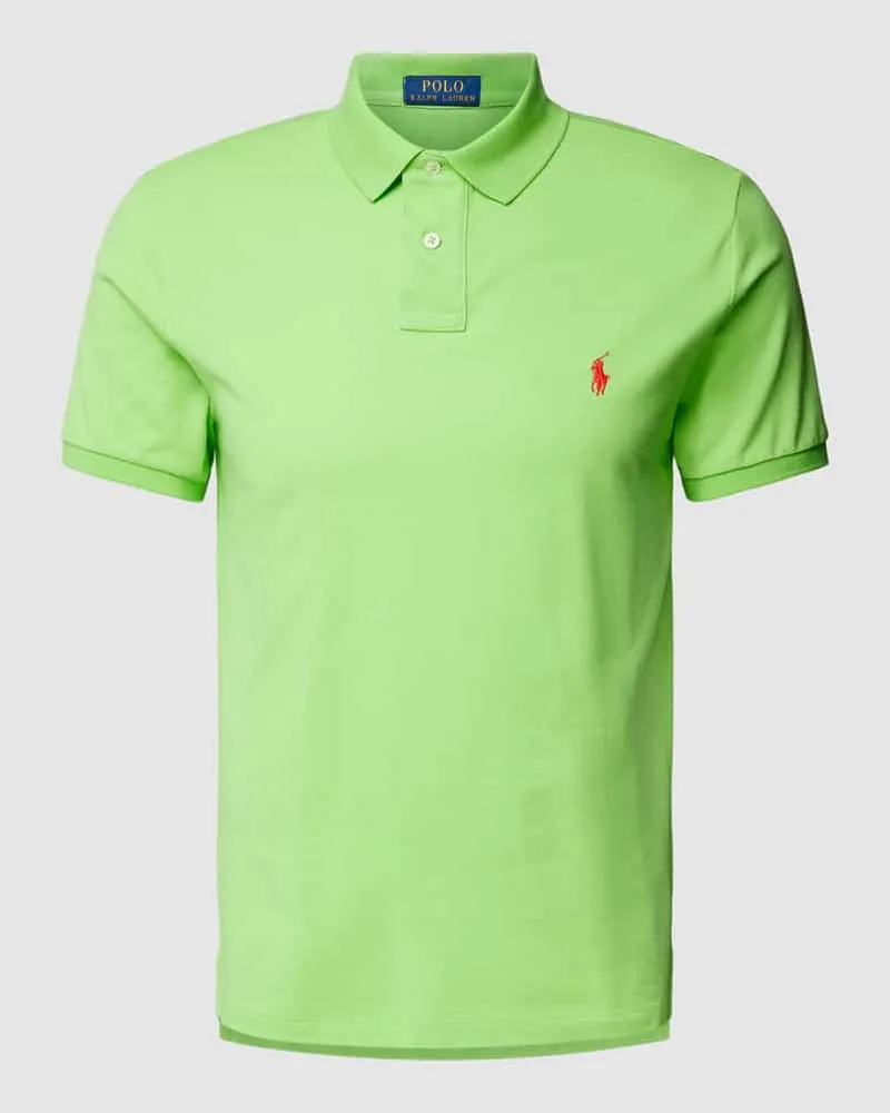 Ralph Lauren Poloshirt mit Logo-Stitching Modell 'BASIC Hellgruen