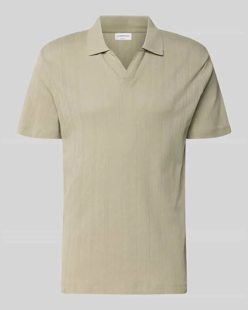 Lindbergh Regular Fit Poloshirt in Jaquard-Strick Oliv
