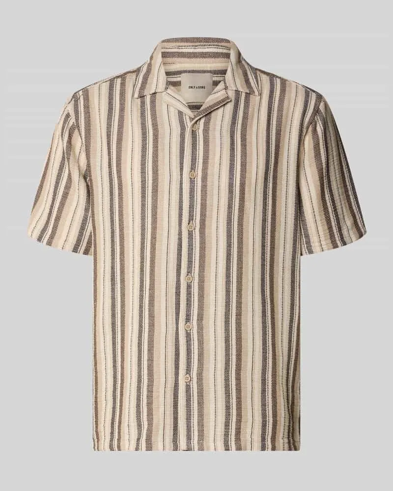 Only & Sons Regular Fit Freizeithemd aus Baumwoll-Mix Modell 'TREV LIFE Mittelbraun