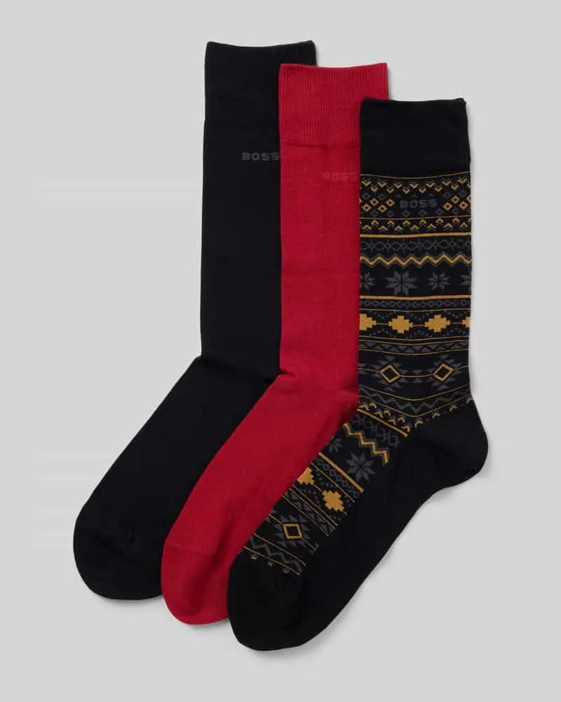HUGO BOSS Socken Giftset aus Baumwoll-Mix Modell 'WINTER Bordeaux