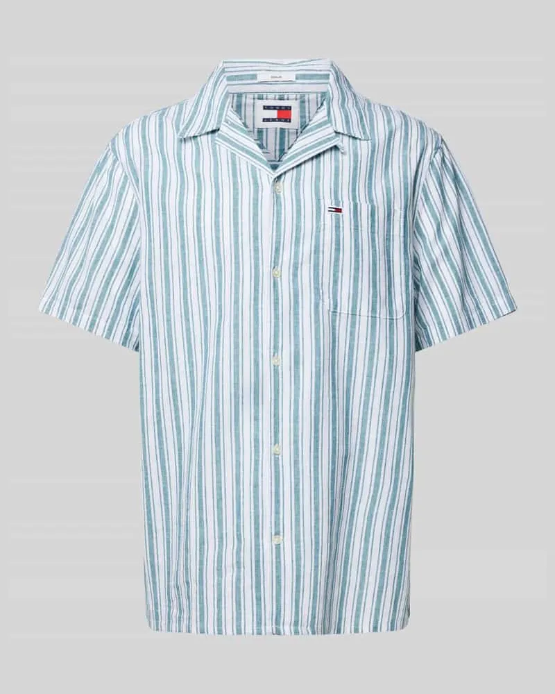 Tommy Hilfiger Slim Fit Freizeithemd aus Baumwoll-Leinen-Mix 