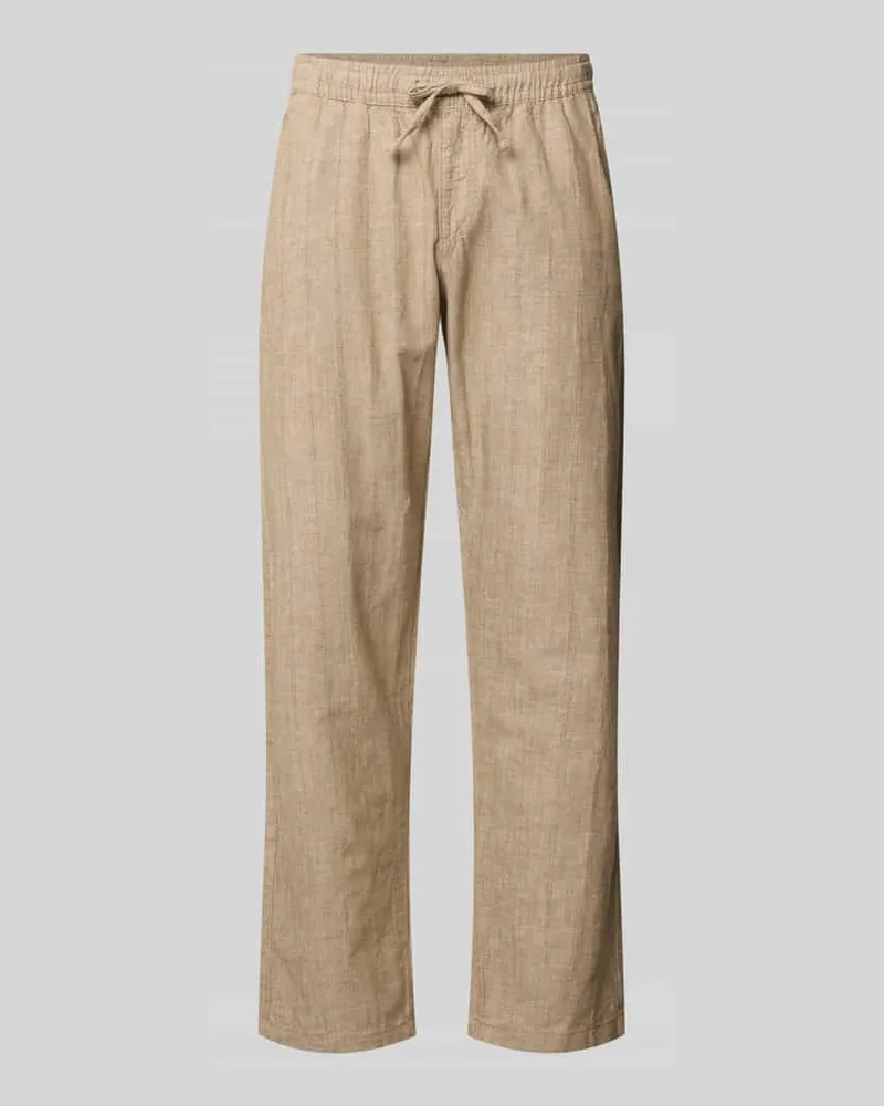 Jack & Jones Relaxed Fit Hose aus Baumwoll-Leinen-Mix Modell 'KANE Hellbraun