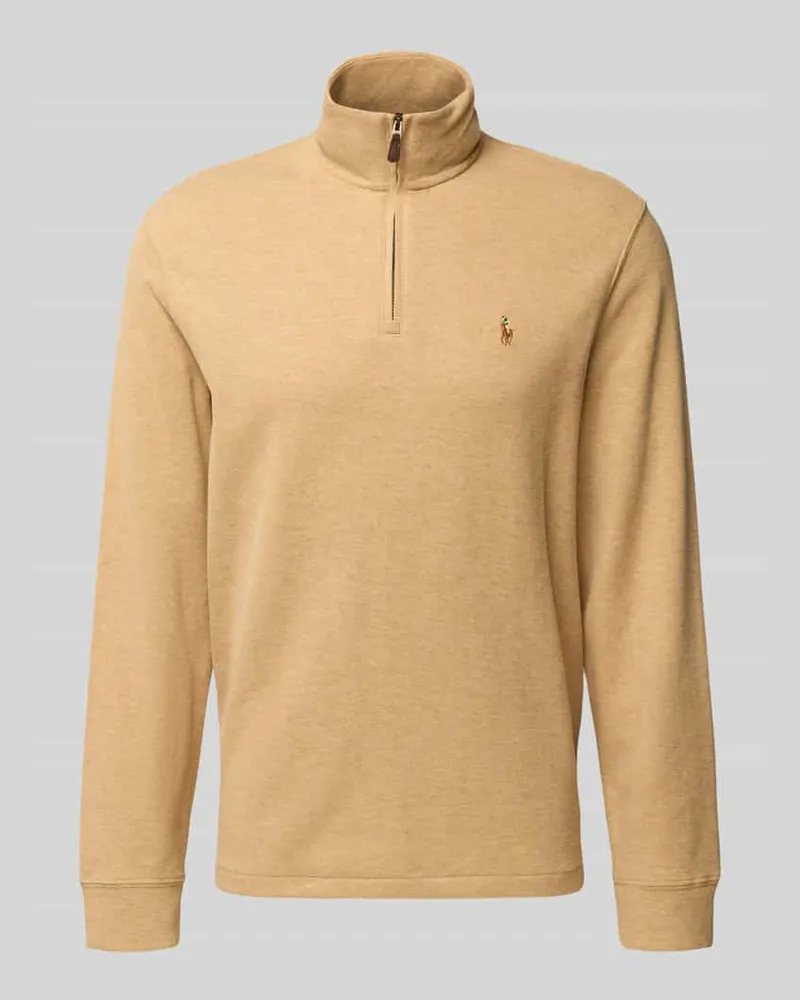 Ralph Lauren Sweatshirt mit Stehkragen Camel