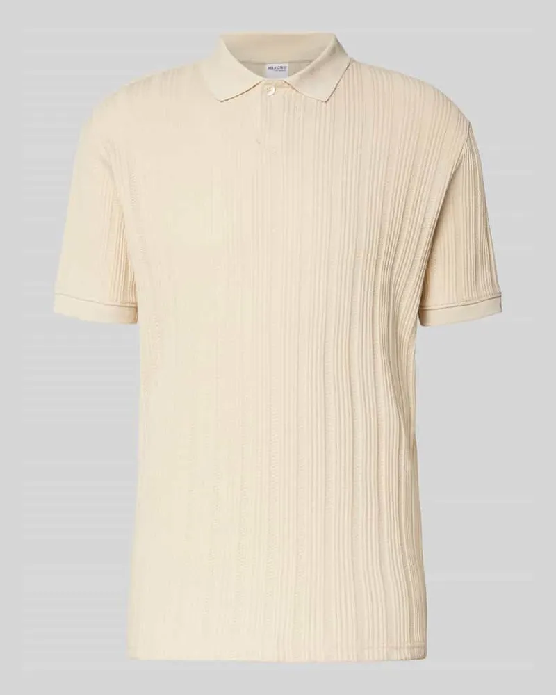 Selected Homme Slim Fit Poloshirt mit Strukturmuster Modell 'JADEN 