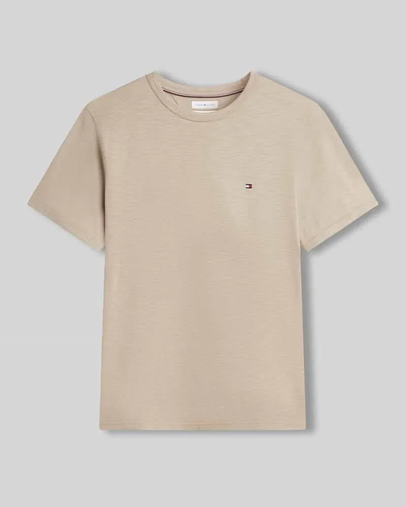 Tommy Hilfiger Regular Fit T-Shirt aus reiner Baumwolle Beige