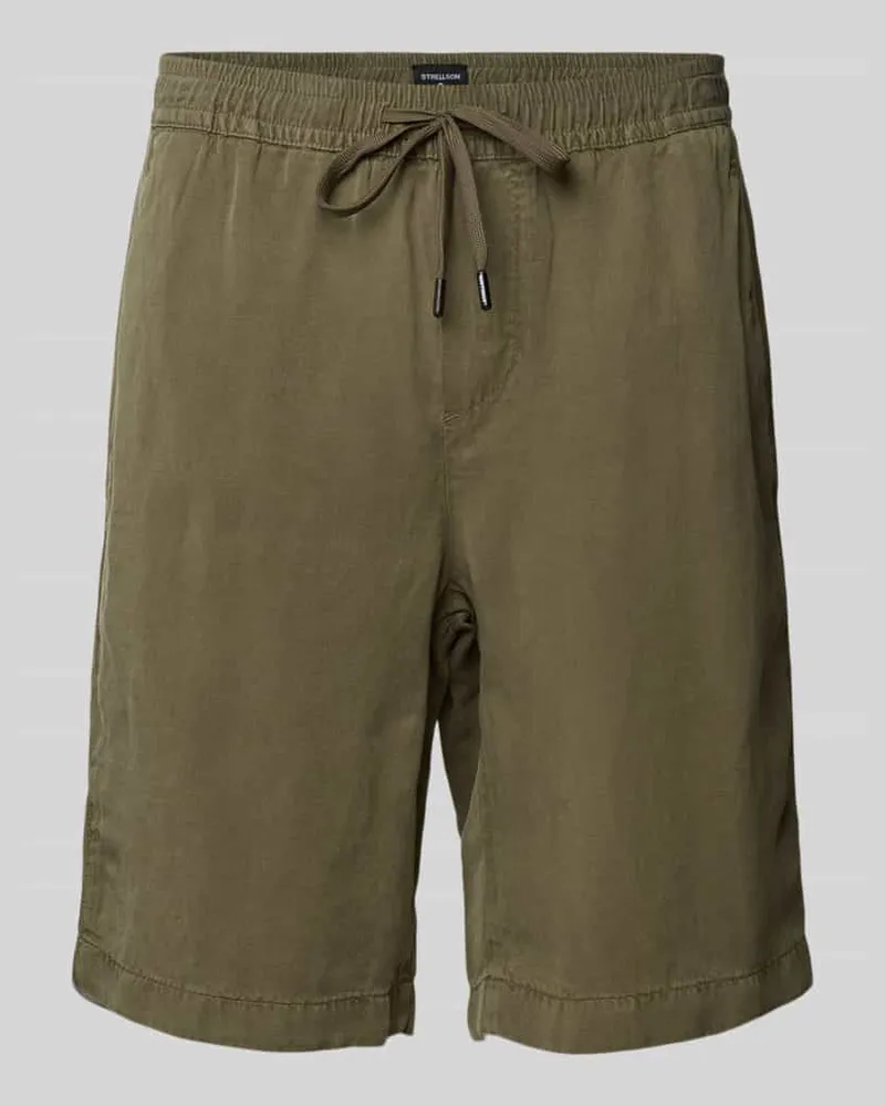 Strellson Regular Fit Shorts aus Lyocell-Leinen-Mix Modell 'KAJI Oliv