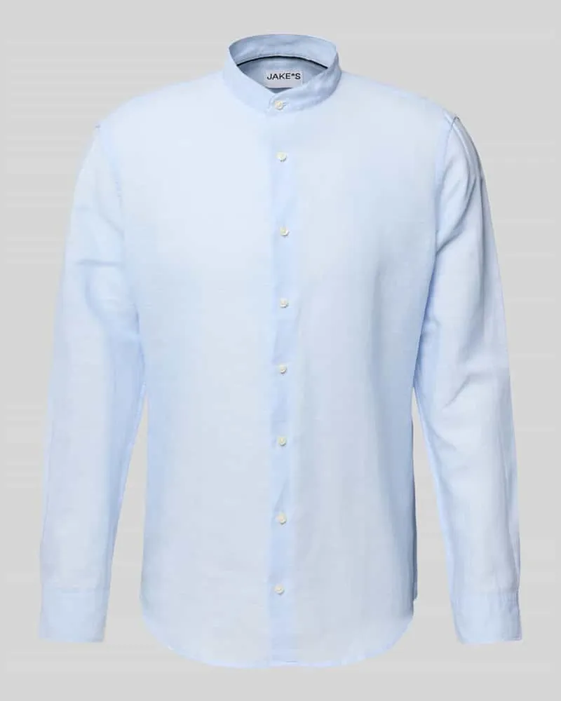 JAKE*S Slim Fit Freizeithemd aus Leinen-Baumwoll-Mix 