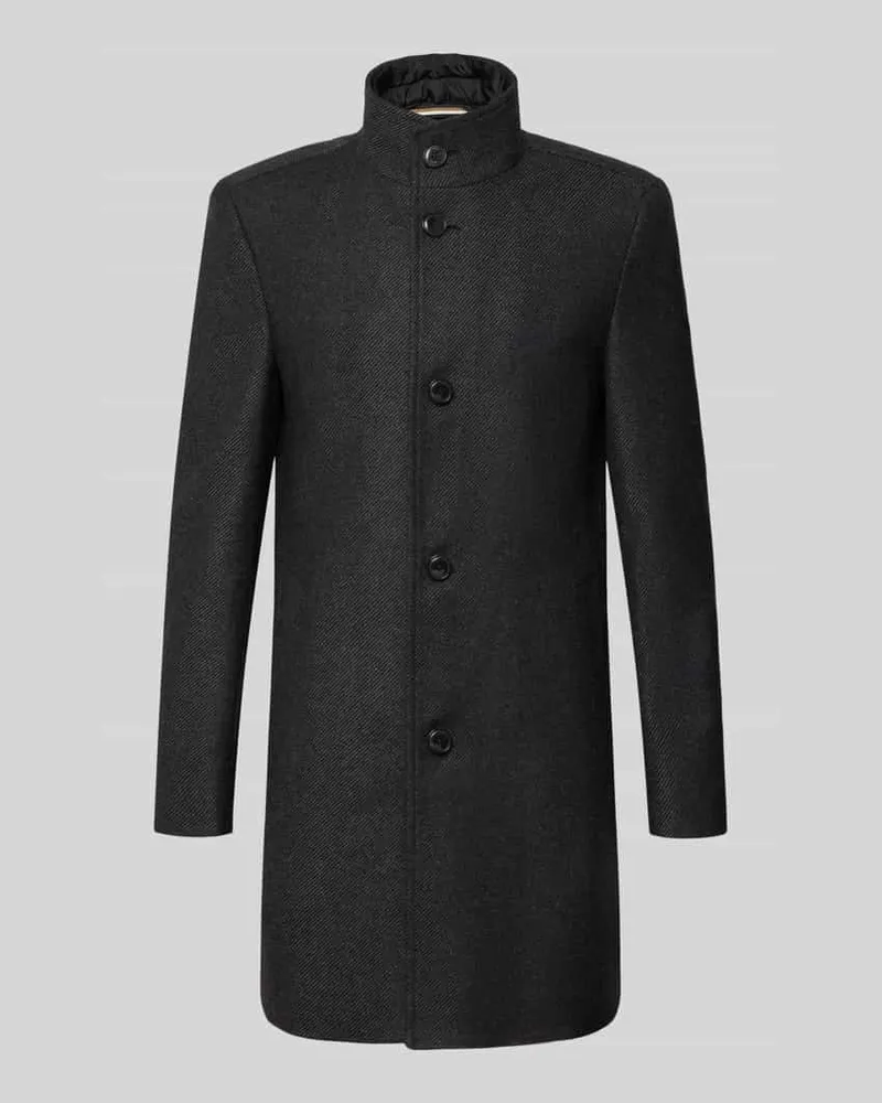 HUGO BOSS Regular Fit Kurzmantel aus Woll-Mix Modell 'H-HYDE Anthrazit