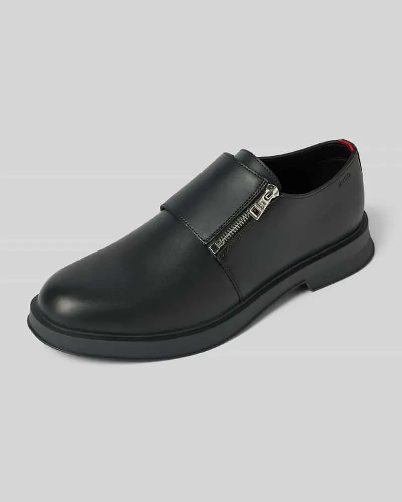 HUGO BOSS Lederschuhe mit Monk Straps Modell 'Lenner Black