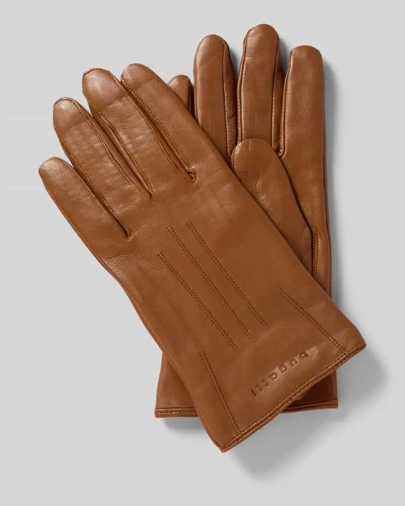 Bugatti Handschuhe mit Label-Detail Cognac