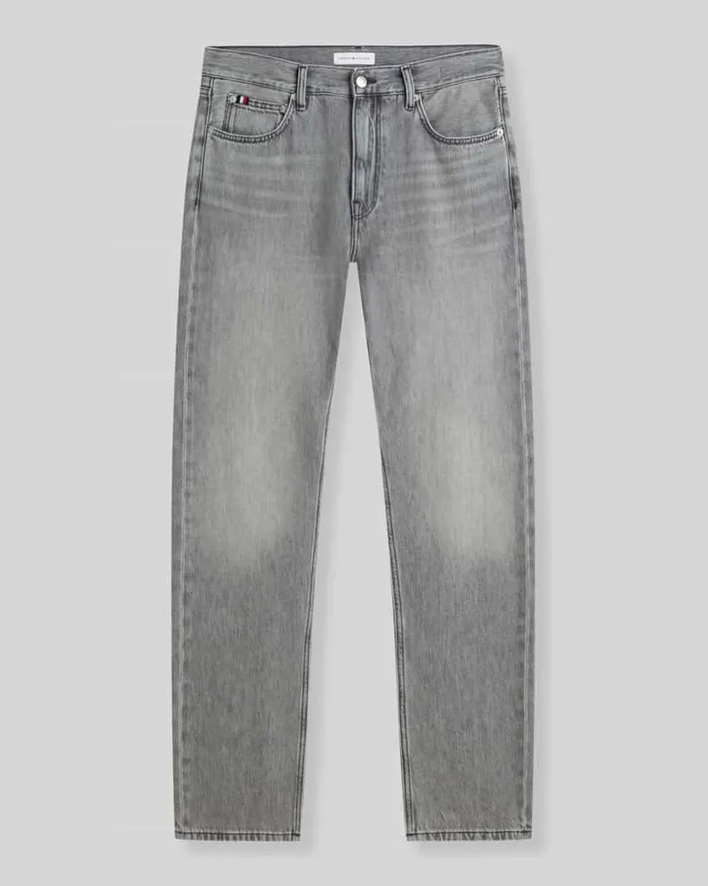 Tommy Hilfiger Regular Straight Fit Jeans aus reiner Baumwolle Hellgrau