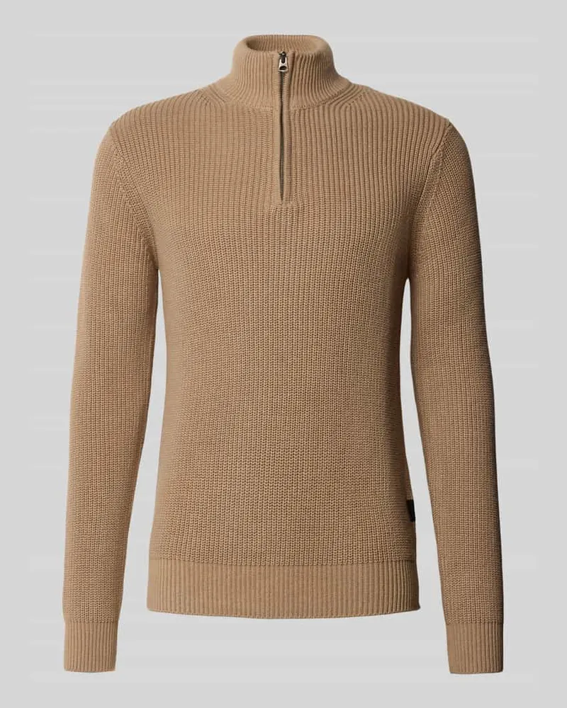 Replay Strickpullover mit Stehkragen und Reißverschluss 