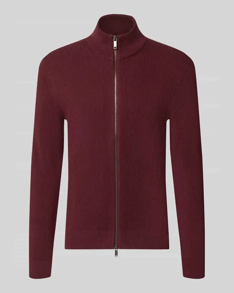 McNeal Strickjacke mit Stehkragen Modell 'LEVI Dunkelrot
