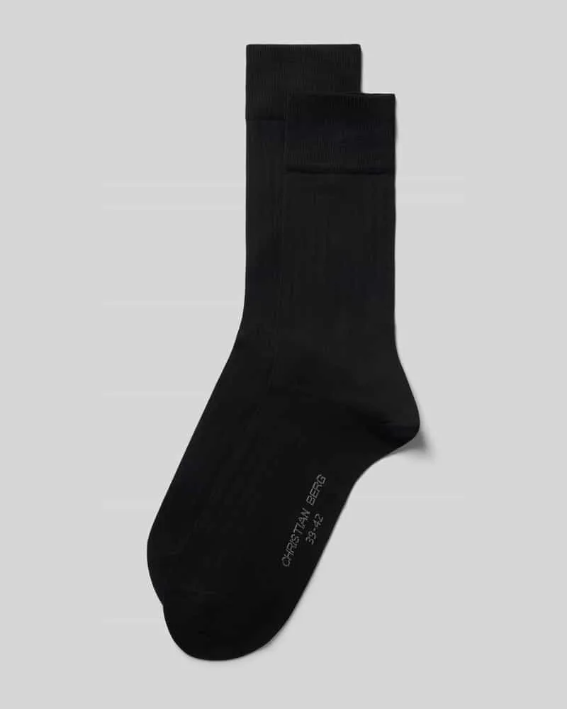 Christian Berg Socken aus Baumwoll-Mix im 2er-Pack Black
