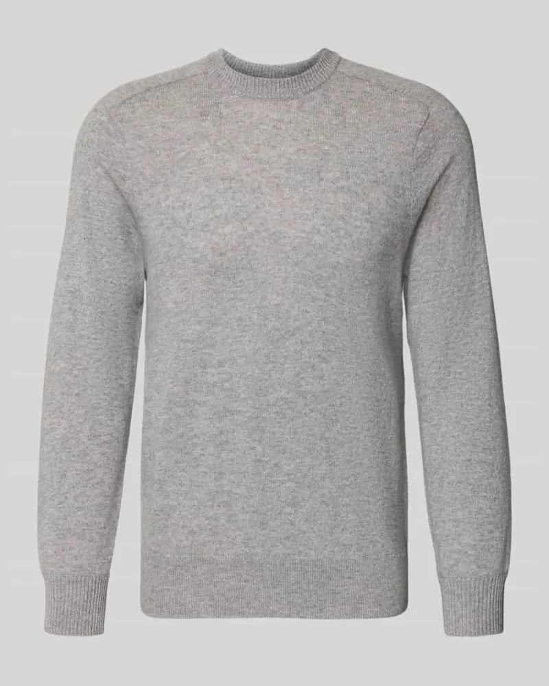 FTC Cashmere Regular Fit Strickpullover aus reinem Kaschmir Hellgrau