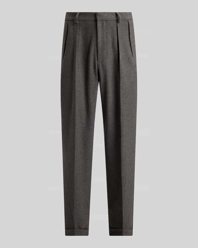 Ralph Lauren Bundfaltenhose aus Wolle mit Bundfalte Hellgrau
