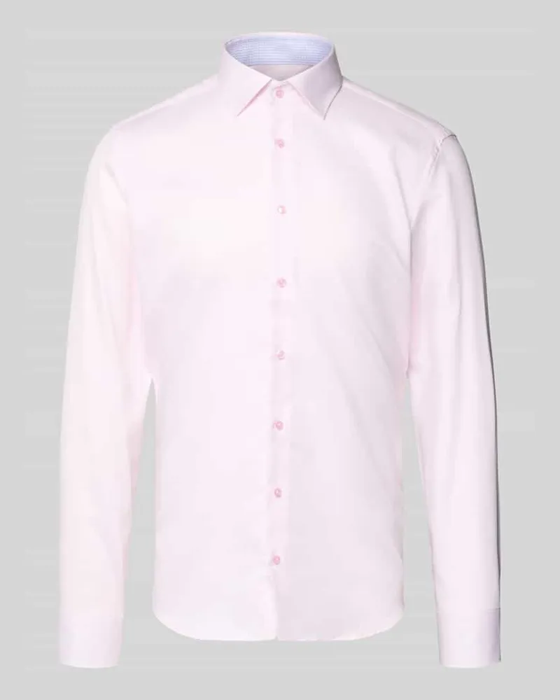 Seidensticker Slim Fit Business Hemd aus Baumwolle mit Kentkragen Rosa