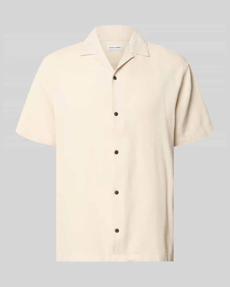 Jack & Jones Regular Fit Freizeithemd mit Strukturmuster Modell 'Global Offwhite