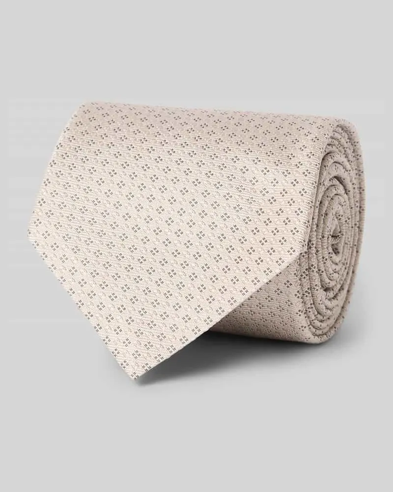 HUGO BOSS Krawatte aus reiner Seide mit Allover-Muster Modell 'ONE Sand