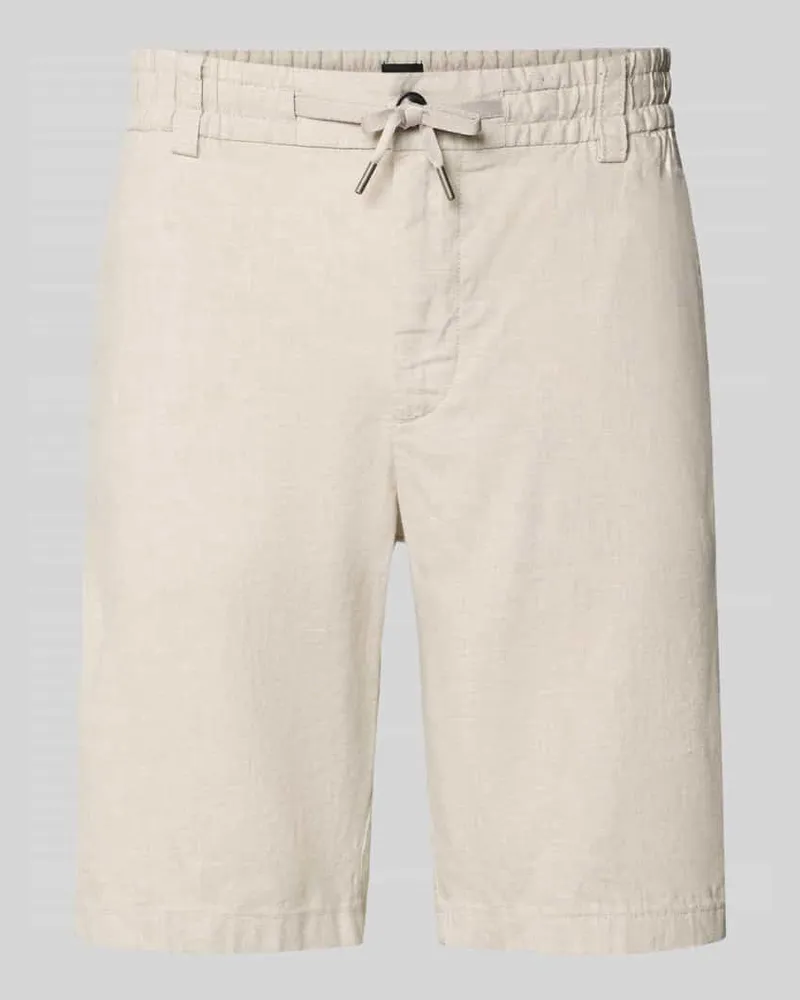 HUGO BOSS Tapered Chinoshorts aus Leinen-Mix Modell 'DS_3S Sand