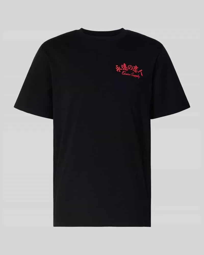 Edwin Jeans T-Shirt mit Label-Print Modell 'FOREVER LOVER 