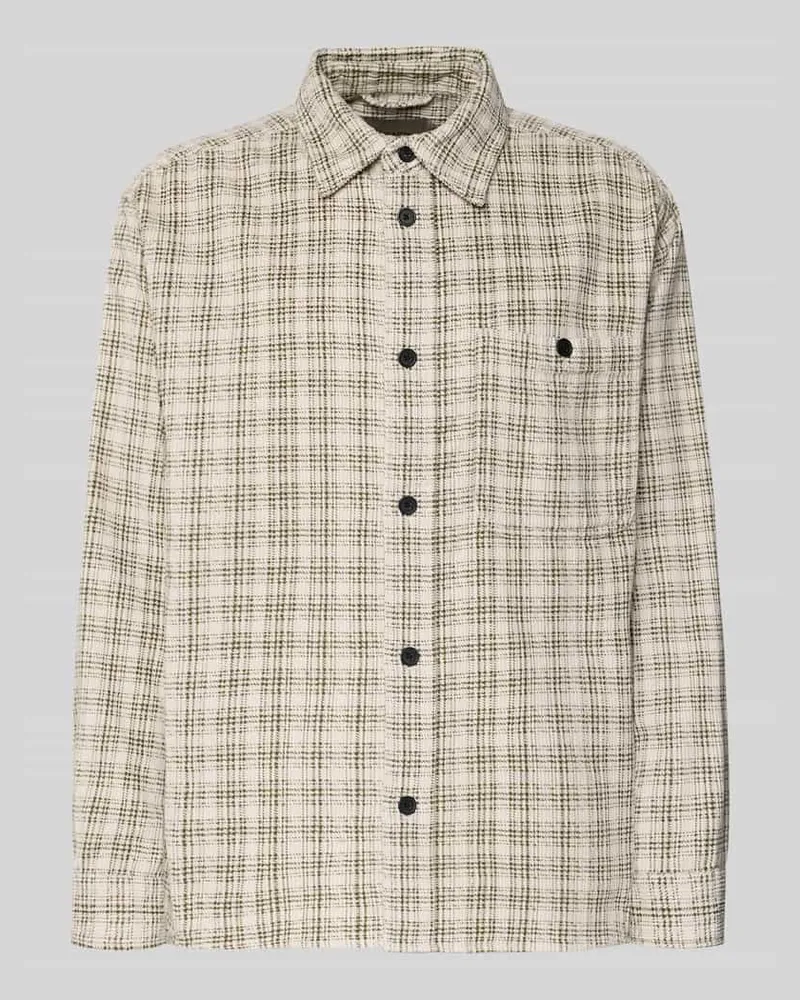 Only & Sons Loose Fit Hemd aus reiner Baumwolle Modell 'WALEED Offwhite