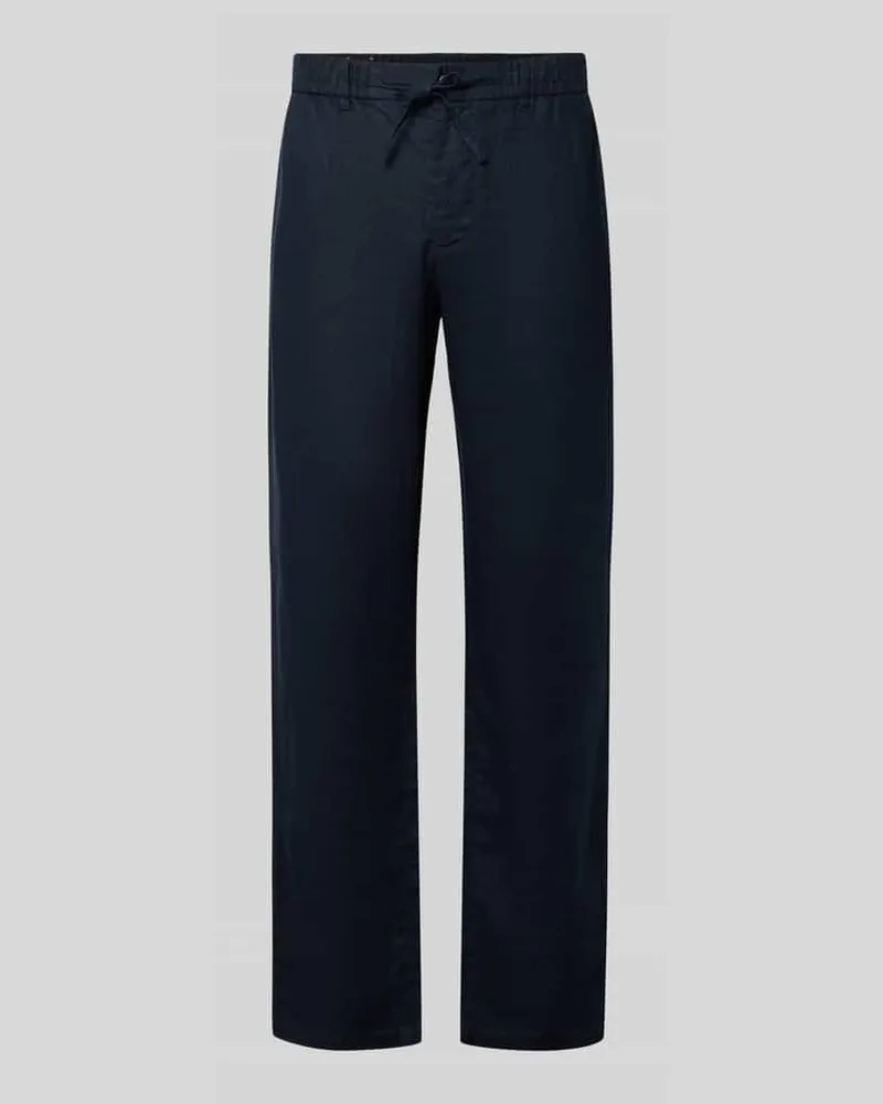 Gant Regular Fit Leinenhose mit elastischem Bund Marine