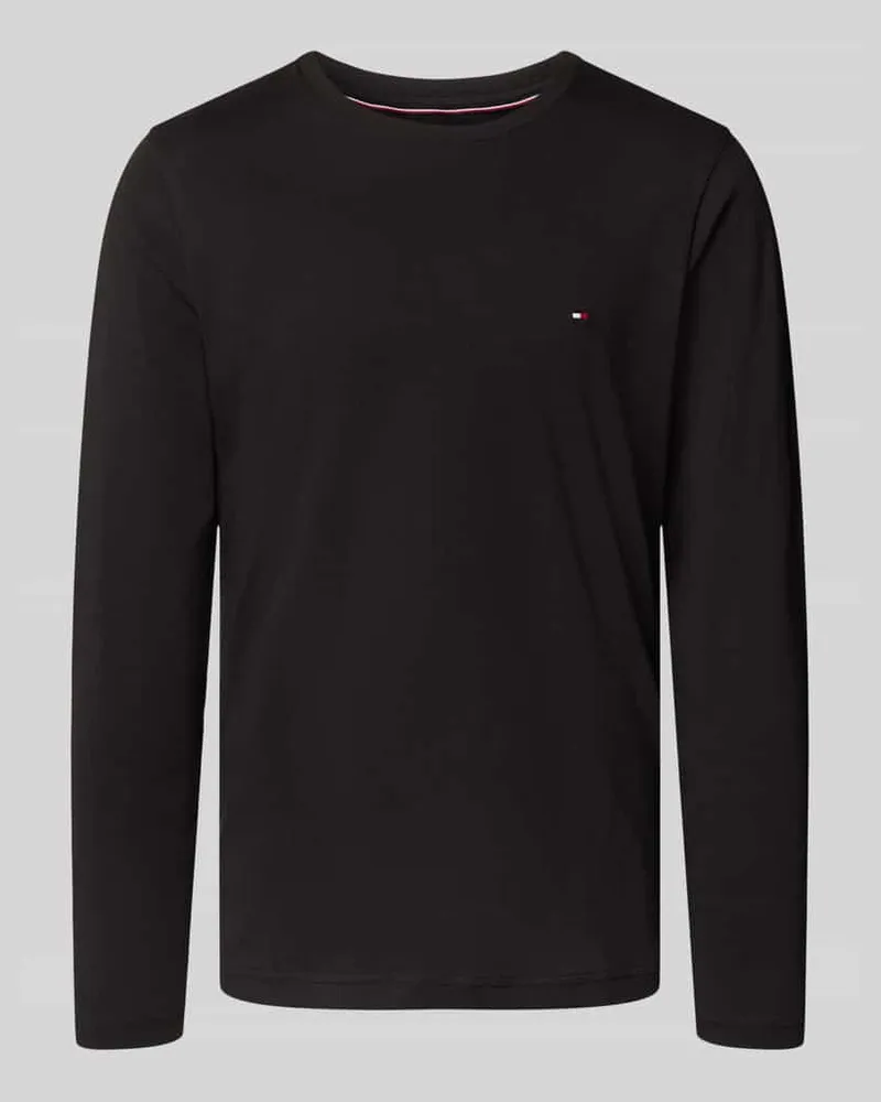 Tommy Hilfiger Slim Fit Langarmshirt aus Baumwoll-Mix Black