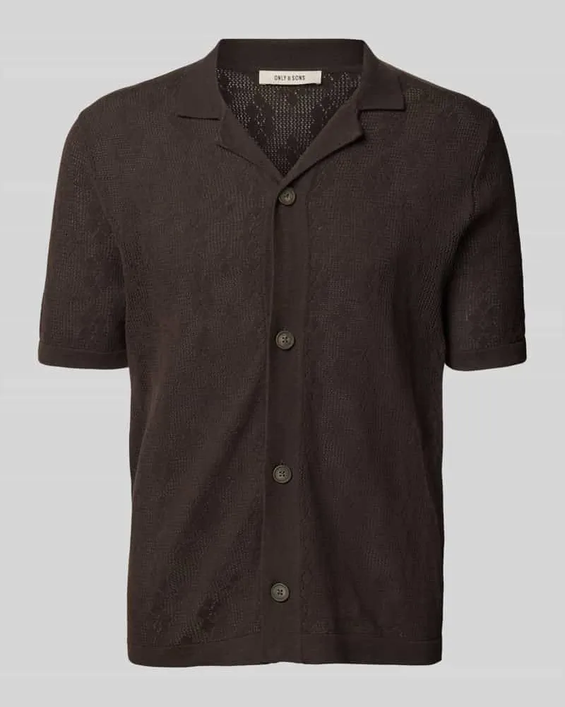 Only & Sons Regular Fit Freizeithemd mit Resortkragen Modell 'KEN LIFE Black