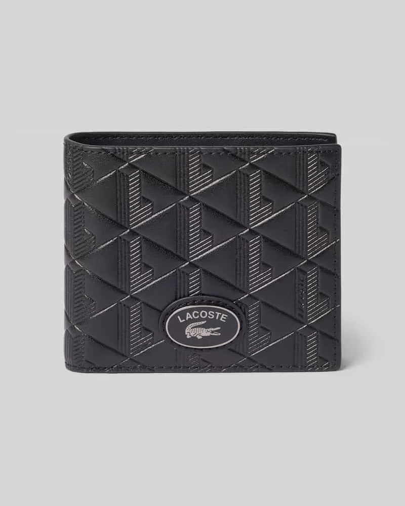 Lacoste Portemonnaie aus echtem Leder Modell 'Nomogramme Wallet Black