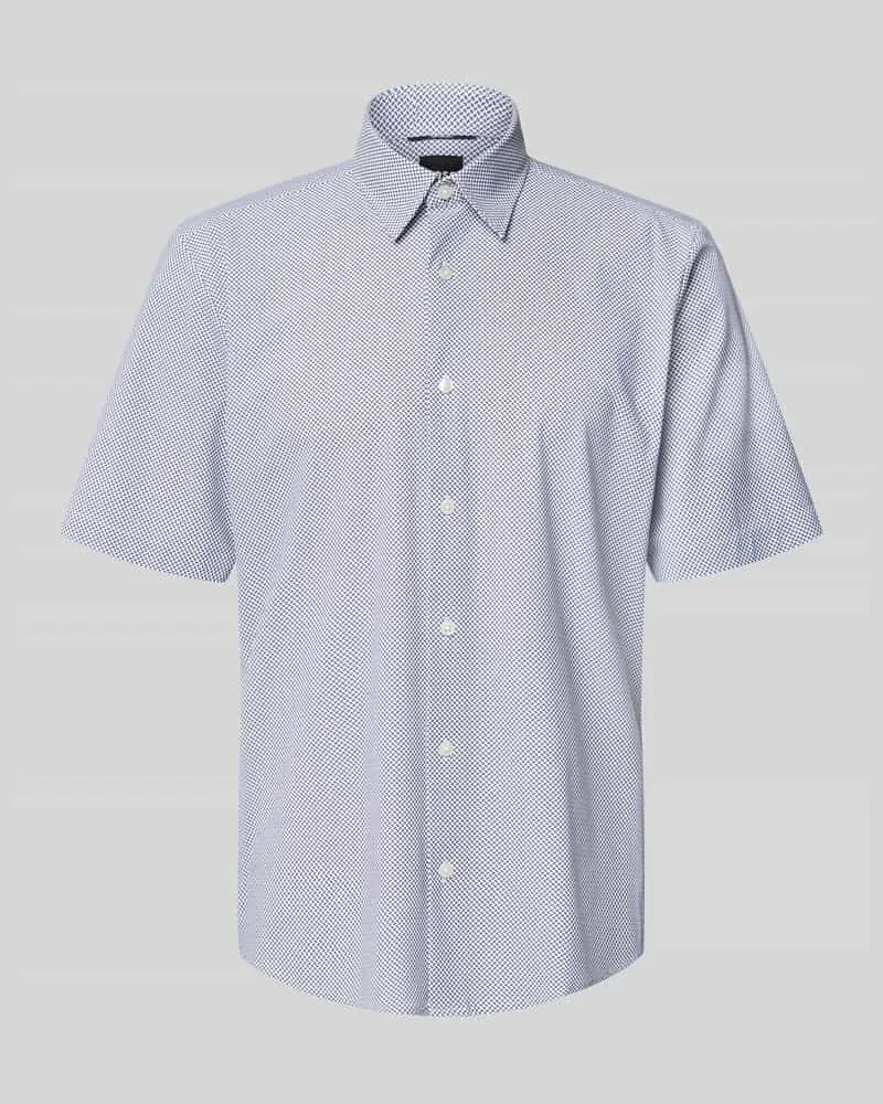 HUGO BOSS Regular Fit Businesshemd mit kurzem Arm Modell 'P-LIAM Weiss