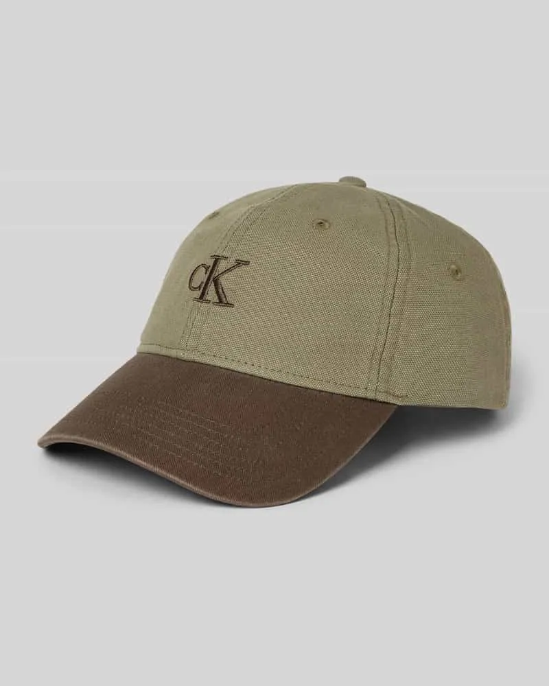 Calvin Klein Base Cap mit Logo-Stitching Oliv