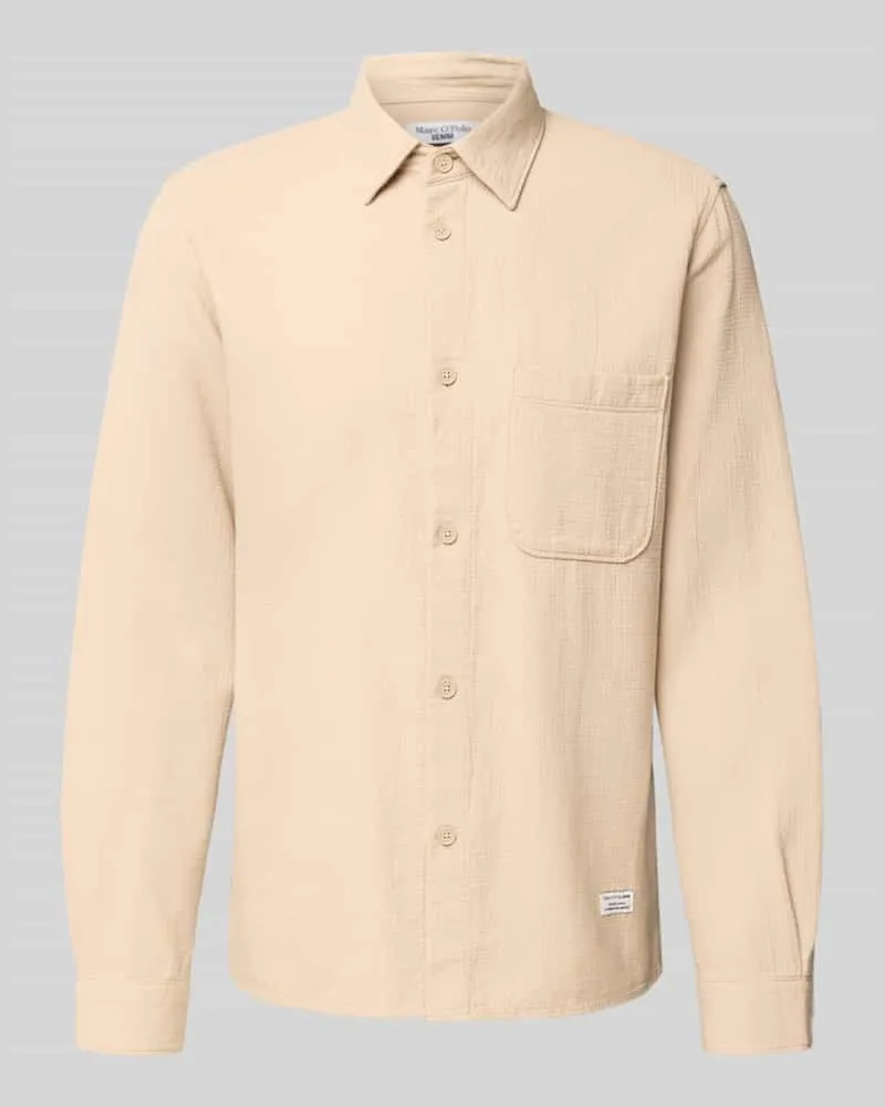 Marc O'Polo Regular Fit Freizeithemd aus reiner Baumwolle Offwhite